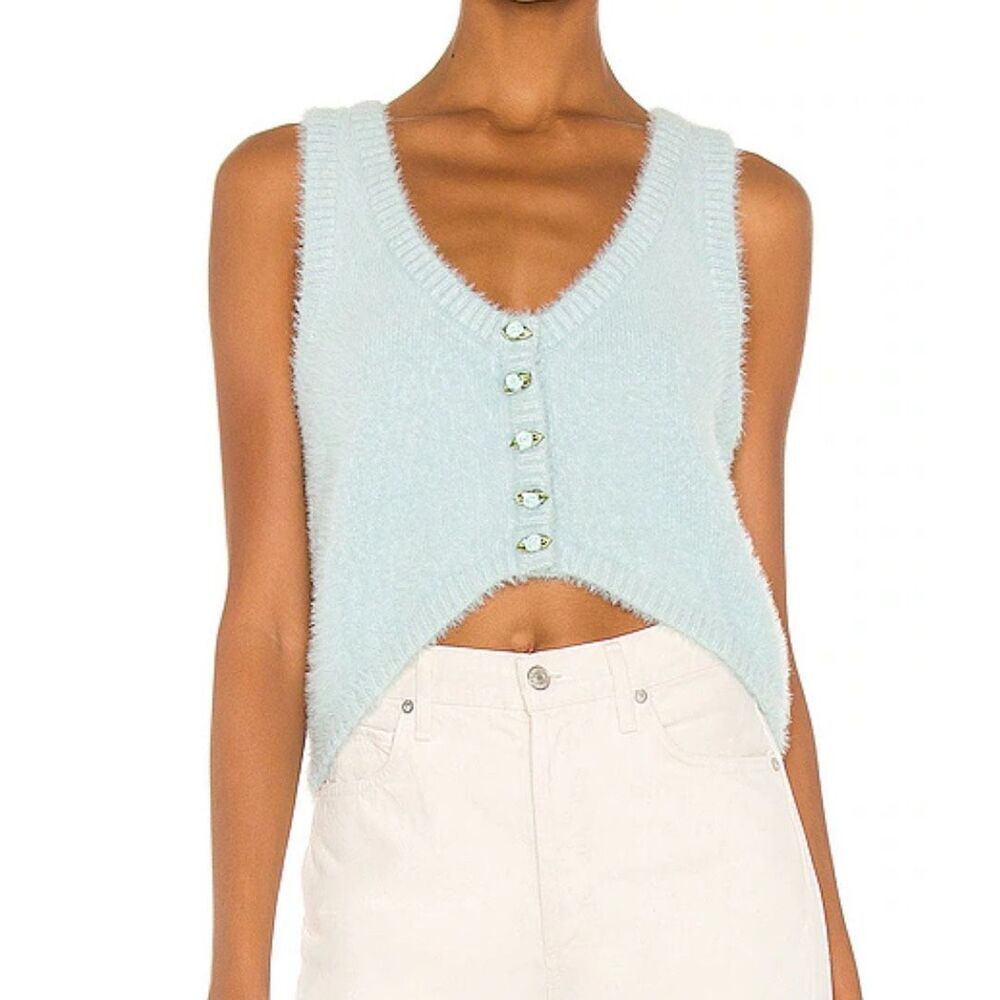 For Love & Lemons Anastasia Sweater Vest in Sky Women’s XS